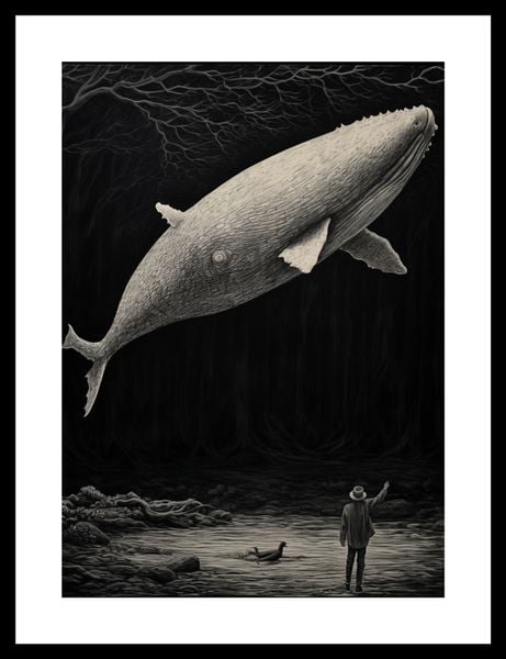 Plakat 25x35cm Biały Wieloryb zdjęcie 3