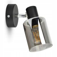 Lampa Ścienna Kinkiet Reflektor Czarna Szklana Glass Tube 535-K1 LED E27