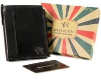 duży portfel w stylu retro z dwiema kieszeniami na monety - rovicky