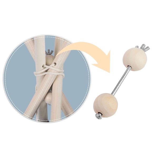 Namiot tipi dla dzieci ze światełkami Nukido - szary w gwiazdki zdjęcie 17