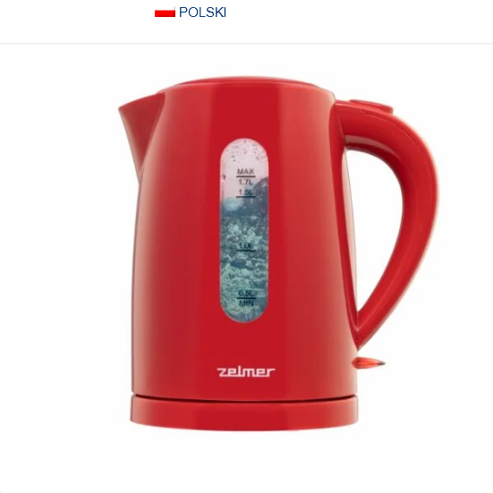 ZELMER CZAJNIK ZCK7616R czerwony zdjęcie 1