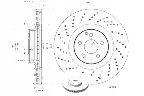 TARCZA HAM PRZOD 360X36 V BREMBO na Arena.pl