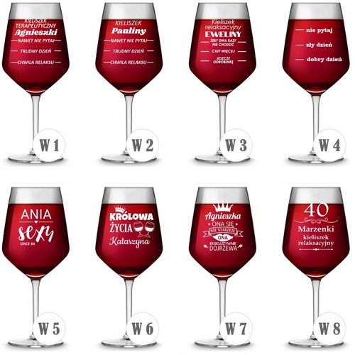 Kieliszek do WINA z GRAWERM PREZENT urodziny 18 20 30 40 na Arena.pl
