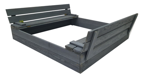 Duża Piaskownica Impregnowana Zamykana Drewniana 120cm SZARA na Arena.pl