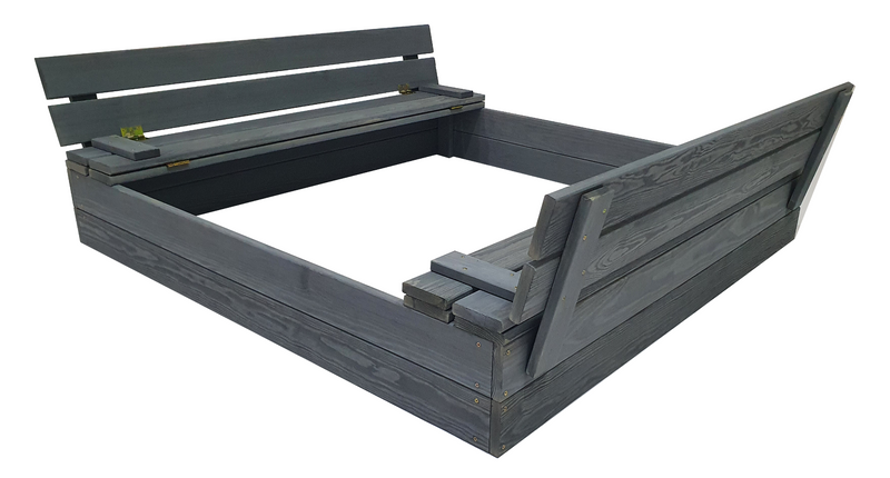 Duża Piaskownica Impregnowana Zamykana Drewniana 120cm SZARA zdjęcie 7