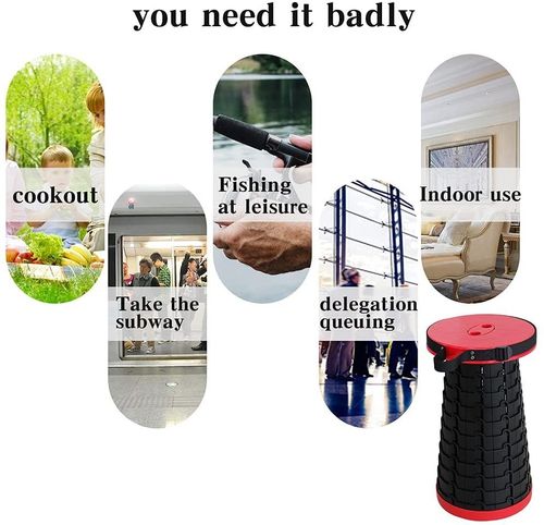 Przenośny stołek taboret składany czerwono-czarny Situp na Arena.pl