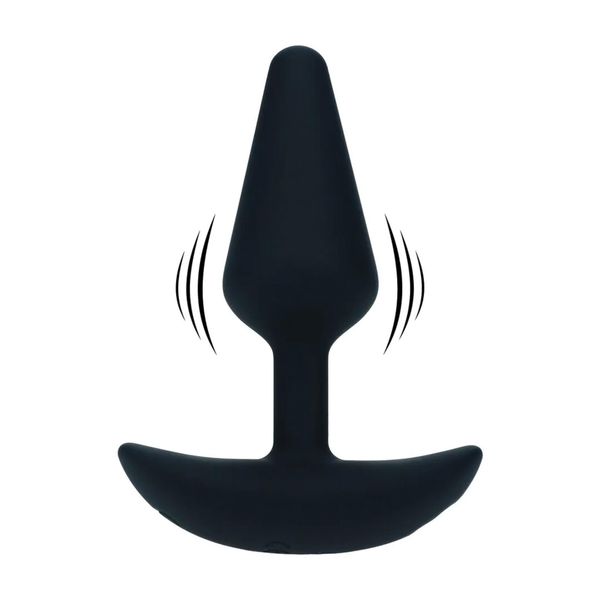 Classic Vibrating Silicone Anal Plug - S - Black zdjęcie 1