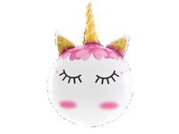 Balon foliowy "Okrągły jednorożec", 88 cm x 57 cm [balon na hel]