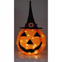 DYNIA Z KAPELUSZEM 68cm DEKORACJA OZDOBA HALLOWEEN LAMPION 30LED