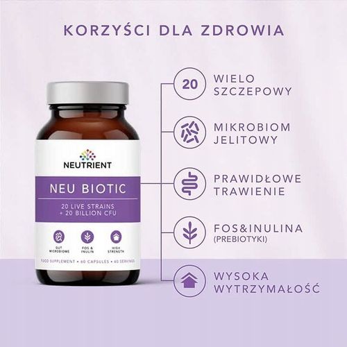 Synbiotyk Neu Biotic Neutrient, 60 kapsułek na Arena.pl