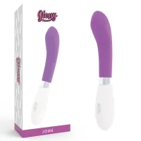 glossy john - fioletowy wibrator silikonowy, 10 trybow, 12 cm