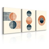 OBRAZY NA ŚCIANĘ SET ABSTRAKCJA STYL BOHO FIGURY GEOMETRYCZNE 90cm x 40cm