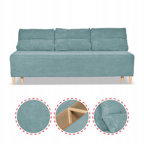 Zestaw KIMO funkcja spania sofa fotele Family Meble turkusowy Anafi sztruks na Arena.pl