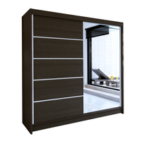 Szafa przesuwna Talin III z lustrem 180cm - pojemna garderoba - CHOCO