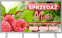 Baner oczkowany reklamowy 100x50 cm Maliny sprzedaż