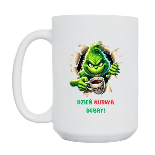 KUBEK "DZIEŃ KURWA DOBRY" Wzór - Duży 450 ml na Arena.pl