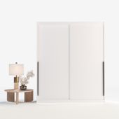 Szafa przesuwna ADAPTE 180 / 215 z półkami i drążkami - Biały mat