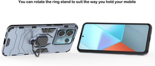 Etui Redmi Note 13 Pro 5G pancerne uchwyt ring szkło 2x  Jasnoniebieskie na Arena.pl