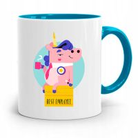 Pracownika Kubek Błękitny Best Employee Z Nadrukiem Ze Zdjęciem