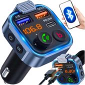 TRANSMITER BLUETOOTH AUDIO FM MP3 BT SZYBKA ŁADOWARKA 3X USB QC 3.0 RGB LED