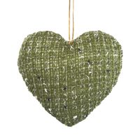 Zawieszka dekoracyjna serce 3x9x10CM zielony x6