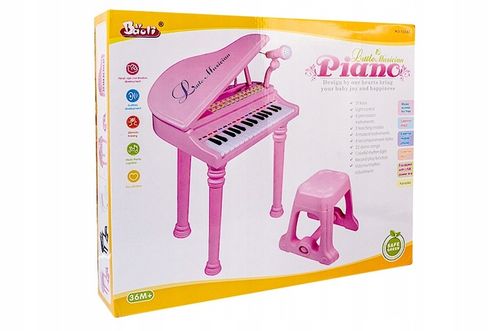 PIANINO DLA DZIECI NAUKA GRY ORGANKI MIKROFON MP3 RÓŻOWE PIANINKO + TABORET na Arena.pl