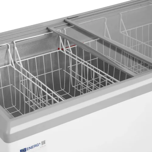 Zamrażarka skrzyniowa przeszklona z zamkiem do mrożonek lodów 360 l 297 W na Arena.pl