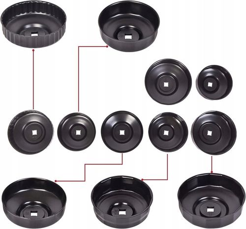 ZESTAW KLUCZY NASADEK W WALIZCE DO ODKRĘCANIA FILTRÓW OLEJU 15 ELEMENTÓW na Arena.pl
