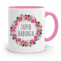 Kubek Różowy Dla Babci Super Babunia Z Nadrukiem Ze Zdjęciem