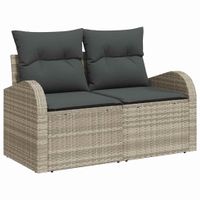 Sofa Ogrodowa z poduszką Jasnoszary 124 x 62 x 69 cm polirattan