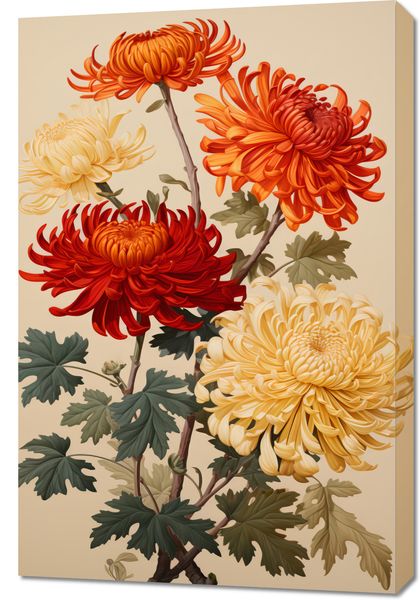 Obraz 60x90cm Tańczące Chryzantemy zdjęcie 1