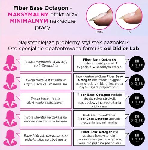 Didier Lab Ultramocna baza hybrydowa Fiber Base Octagon włókno 10ml bez TPO na Arena.pl