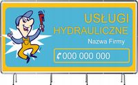 BANER REKLAMOWY 200x100 cm projekt w cenie USŁUGI HYDRAULICZNE różne wzory