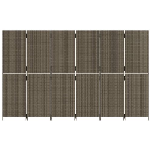 Parawan 6-panelowy, szary, polirattan na Arena.pl