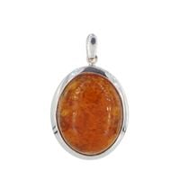 Zawieszka - Bursztyn owalny w srebrze