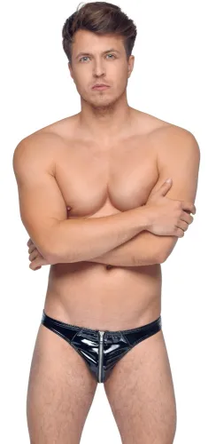 black level slipy męskie xl czarny winylowy połysk z zamkiem na Arena.pl