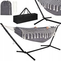 HAMAK ZE STELAŻEM DWUOSOBOWY OGRODOWY 200kg STELAŻ DO HAMAKA DUŻY MOCNY 120