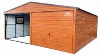 GARAŻ BLASZANY 6M X 5,5M POZIOM - DWUSPAD 2X BRAMA UCHYLNA OKNO GB221