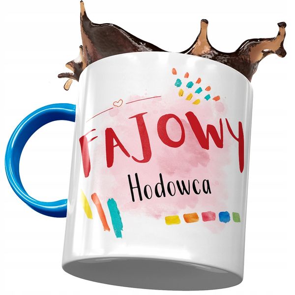 Kubek Błękitny Dla Hodowcy Fajowy Hodowca Z Nadrukiem Ze Zdjęciem zdjęcie 1