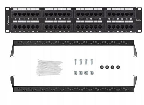 Patch panel Lanberg PPU5-2048-B 48 port 2U 19" kat.5e czarny na Arena.pl