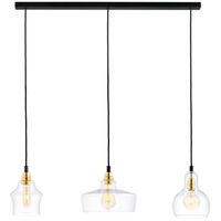 Skandynawska LAMPA wisząca LONGIS 10875305 Kaspa szklana OPRAWA loftowy ZWIS kaskada złota przezroczysta czarna