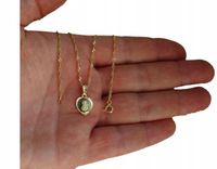 ŁAŃCUSZEK ZŁOTY 925 MEDALIK KOMUNIA CHRZEST GRAWER