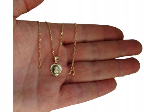 ŁAŃCUSZEK ZŁOTY 925 MEDALIK KOMUNIA CHRZEST GRAWER na Arena.pl