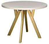 Mały okrągły stół 80 cm rozkładany do 160 blat KASZMIR nogi ZŁOTE drewniane