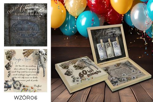 PREZENT NA 60 URODZINY PUDEŁKO Z ŻYCZENIAMI na Arena.pl