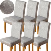 ZESTAW 6 SZT POKROWIEC NA KRZESŁO WELUR UNIWERSALNY