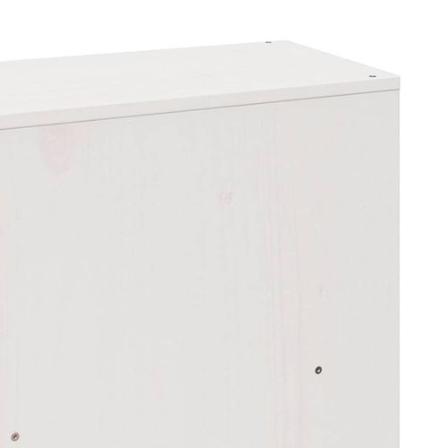 Łóżko z regałem, bez materaca, białe, 200x200 cm, sosnowe na Arena.pl