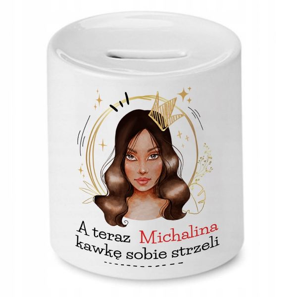 Skarbonka Dla Michaliny Na Urodziny Prezent Z Nadrukiem Ze Zdjęciem zdjęcie 1