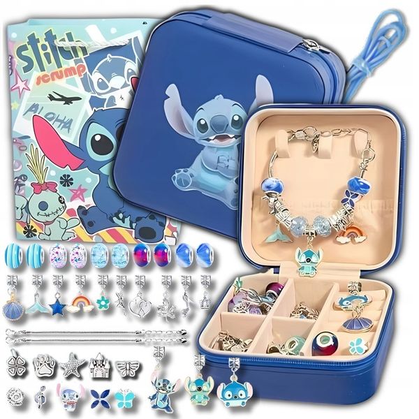 ZESTAW DO ROBIENIA BRANSOLETEK BIŻUTERII CHARMS KORALIKI LILO STICH zdjęcie 4