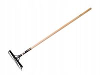 grabie wzmacniane 12-zębne z drewnianym trzonkiem prostym 1300mm